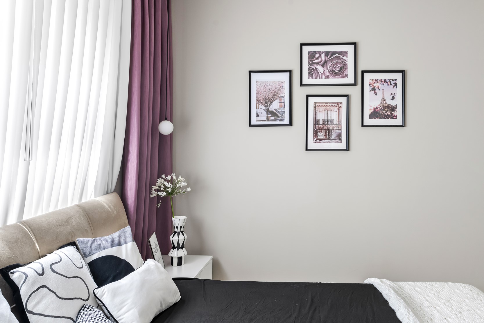 קולאז תמונות חדר שינה