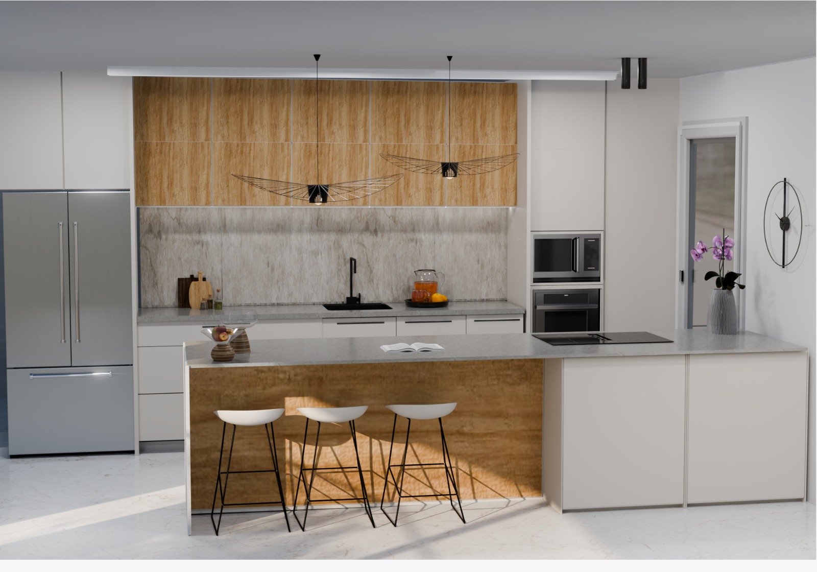 מטבח מודרני קו נקי מטבח מודרני קו נקי